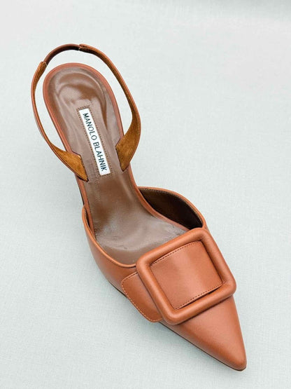 Pre-loved MANOLO BLAHNIK Maysli Brown Size EU 41 Pumps at Reems Closet