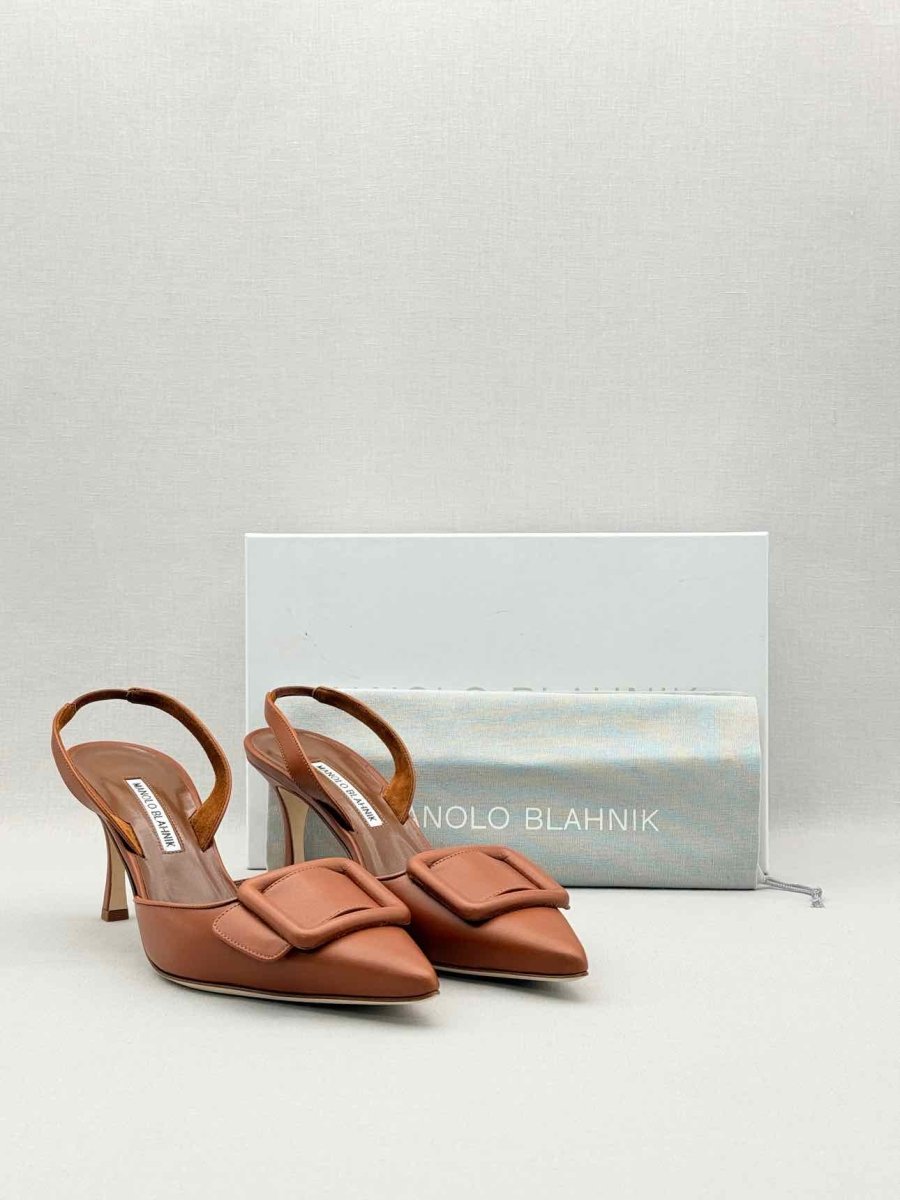 Pre-loved MANOLO BLAHNIK Maysli Brown Size EU 41 Pumps at Reems Closet