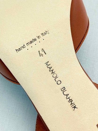 Pre-loved MANOLO BLAHNIK Maysli Brown Size EU 41 Pumps at Reems Closet
