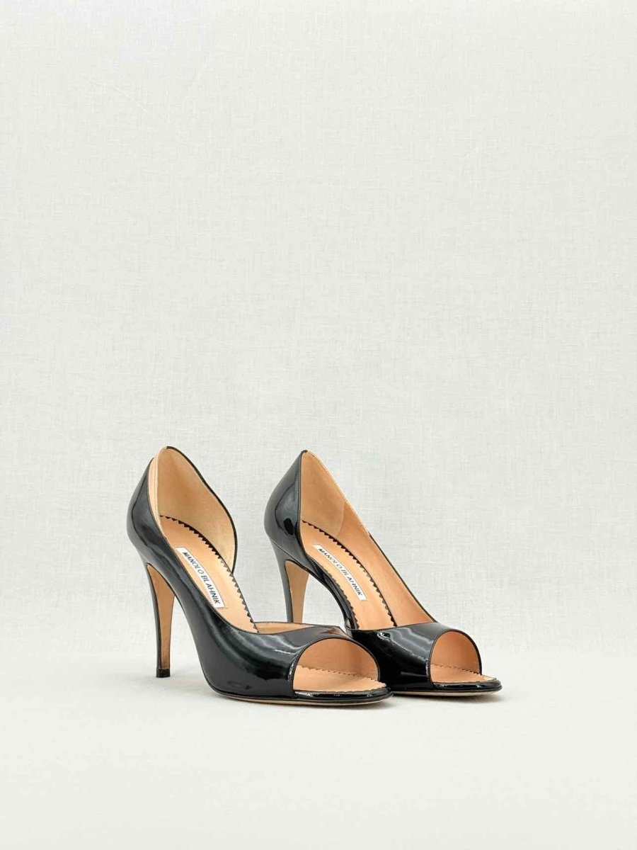 Pre - loved MANOLO BLAHNIK Milas Black Size EU 38.5 Pumps at Reems Closet