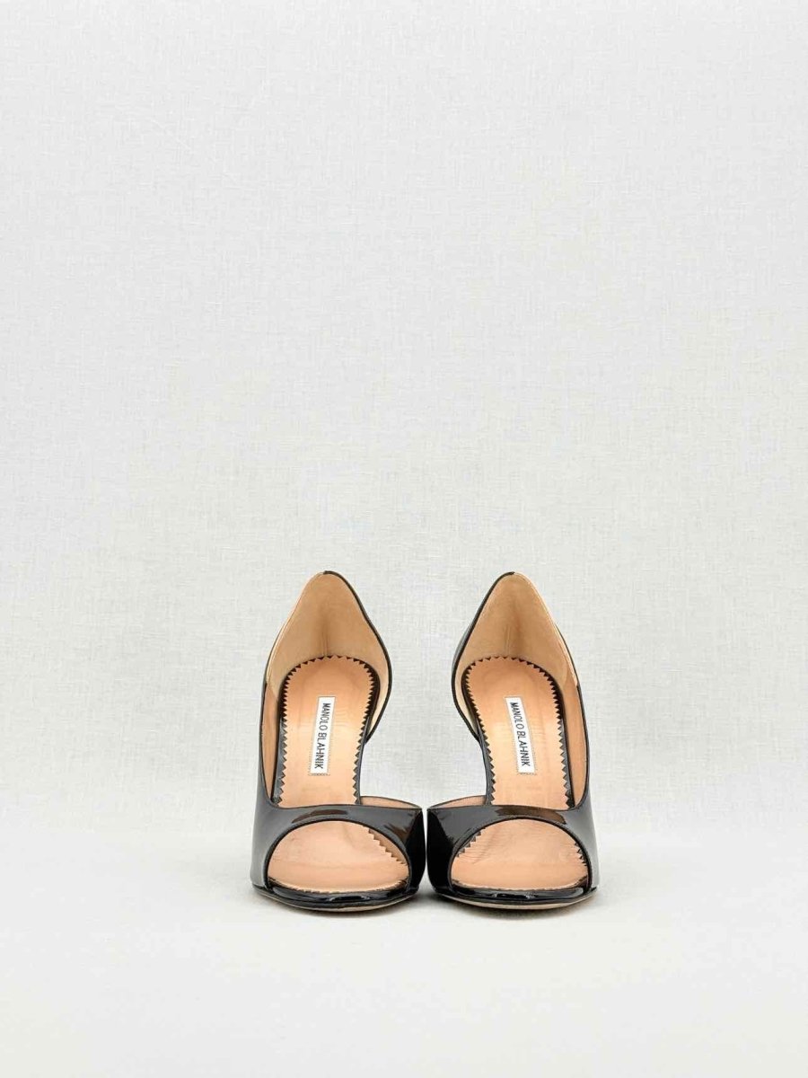 Pre - loved MANOLO BLAHNIK Milas Black Size EU 38.5 Pumps at Reems Closet
