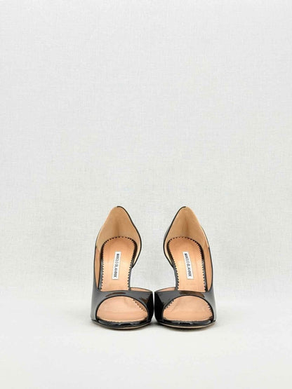 Pre - loved MANOLO BLAHNIK Milas Black Size EU 38.5 Pumps at Reems Closet