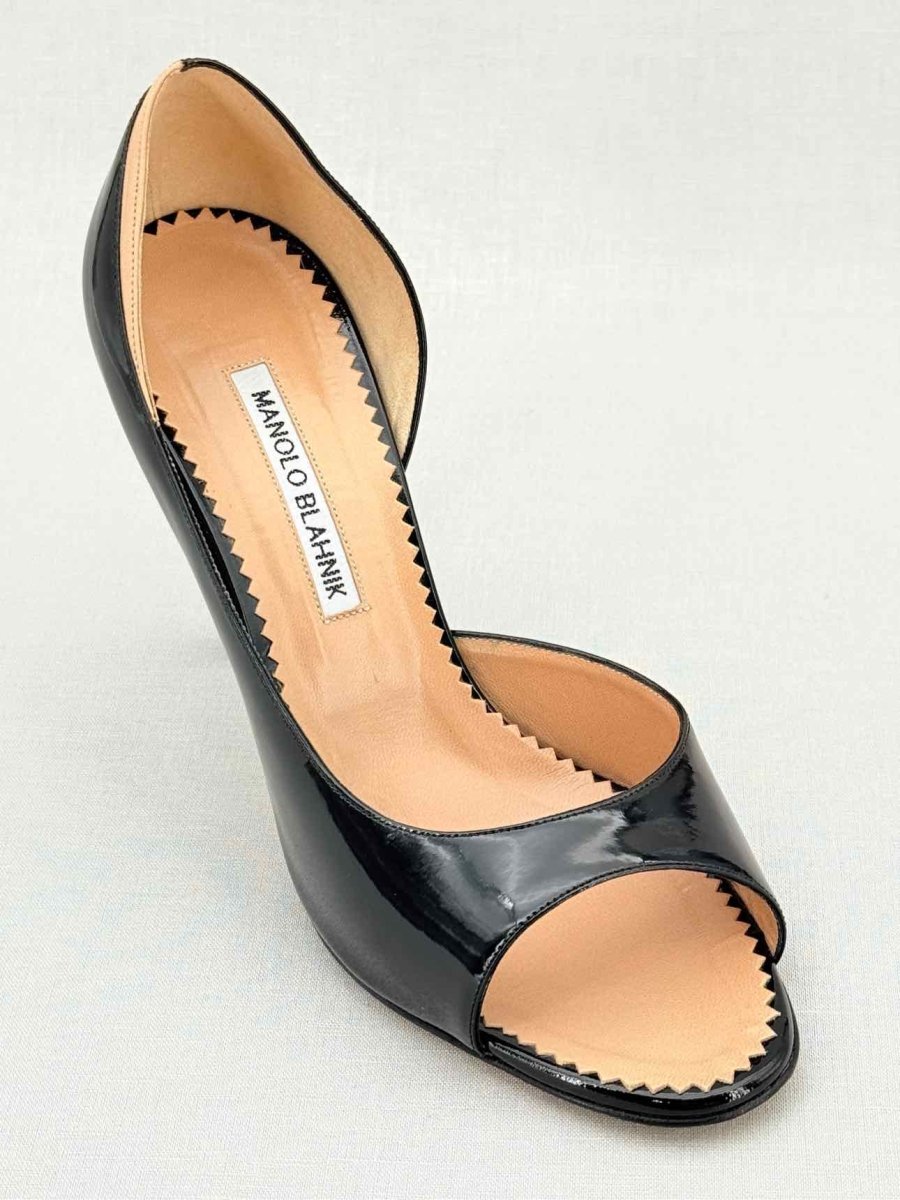 Pre - loved MANOLO BLAHNIK Milas Black Size EU 38.5 Pumps at Reems Closet