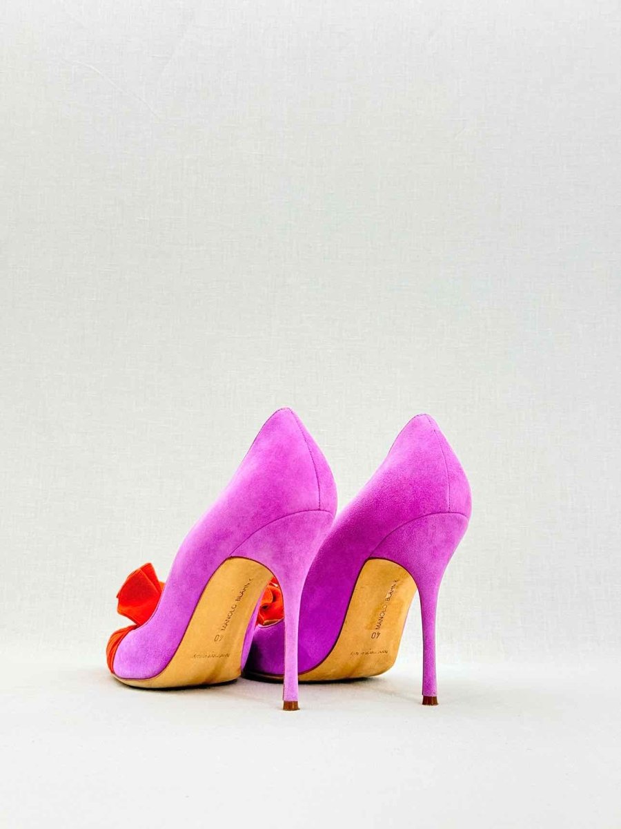 Pre - loved MANOLO BLAHNIK Orange & Purple Size EU 40 Pumps at Reems Closet