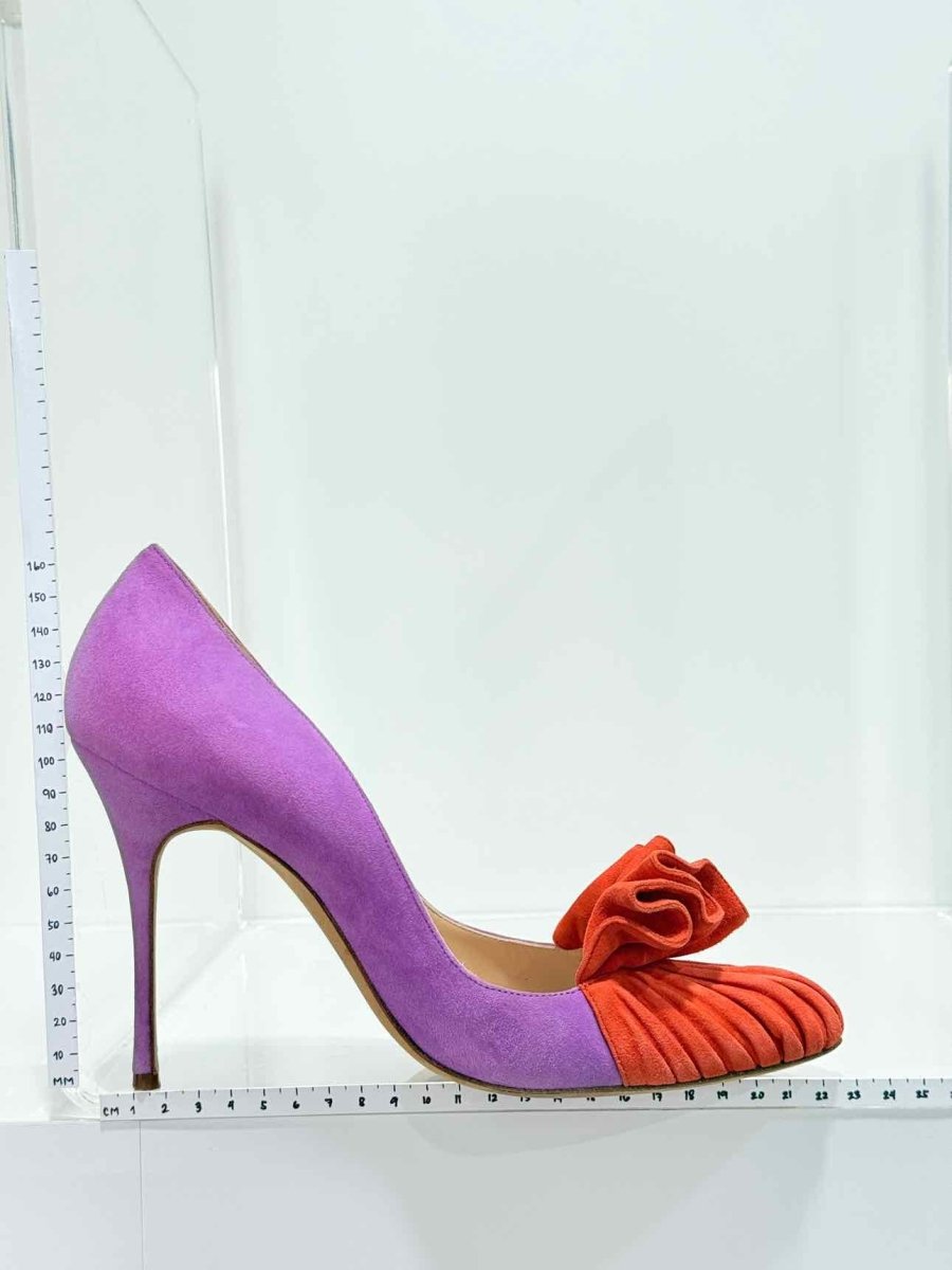 Pre - loved MANOLO BLAHNIK Orange & Purple Size EU 40 Pumps at Reems Closet