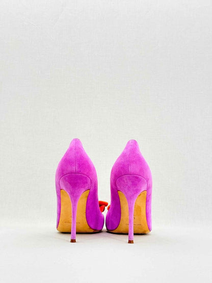 Pre - loved MANOLO BLAHNIK Orange & Purple Size EU 40 Pumps at Reems Closet