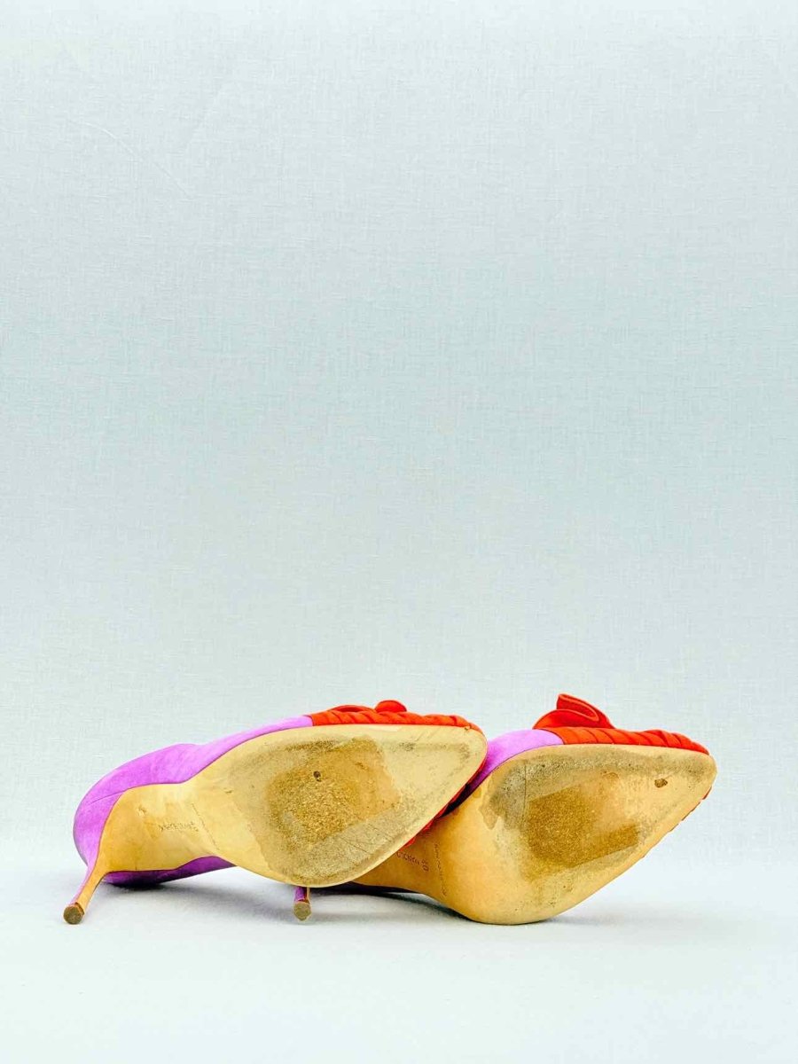 Pre - loved MANOLO BLAHNIK Orange & Purple Size EU 40 Pumps at Reems Closet