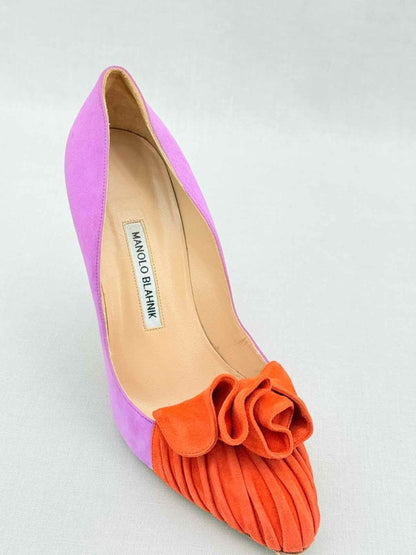 Pre - loved MANOLO BLAHNIK Orange & Purple Size EU 40 Pumps at Reems Closet