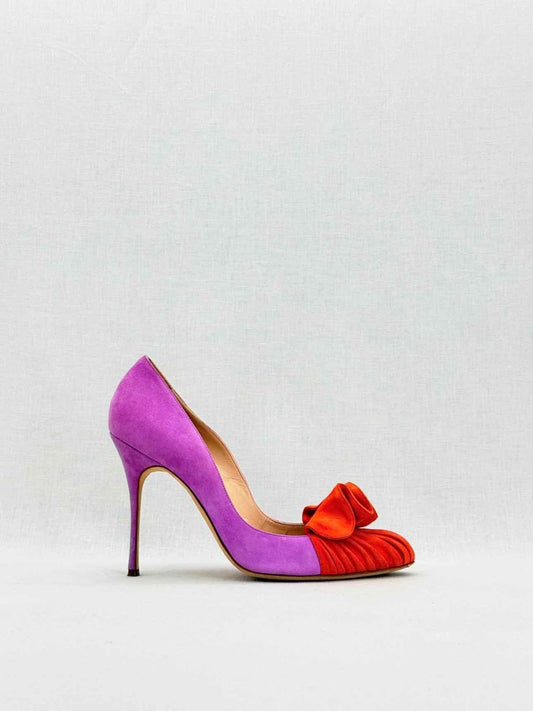 Pre - loved MANOLO BLAHNIK Orange & Purple Size EU 40 Pumps at Reems Closet