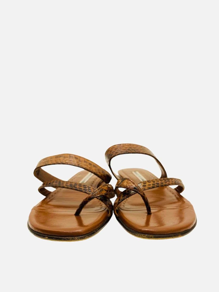 Pre - loved MANOLO BLAHNIK Susa Brown Sandals at Reems Closet