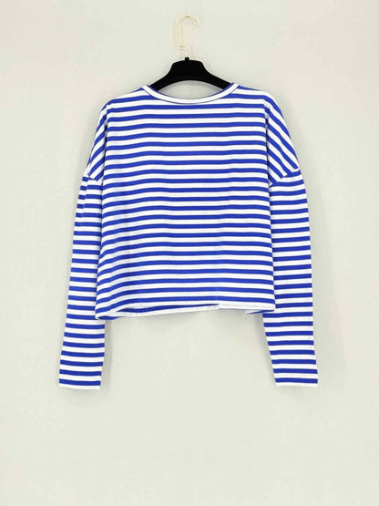 Pre - loved MANOUSH Blue & White Striped Size Small Top at Reems Closet