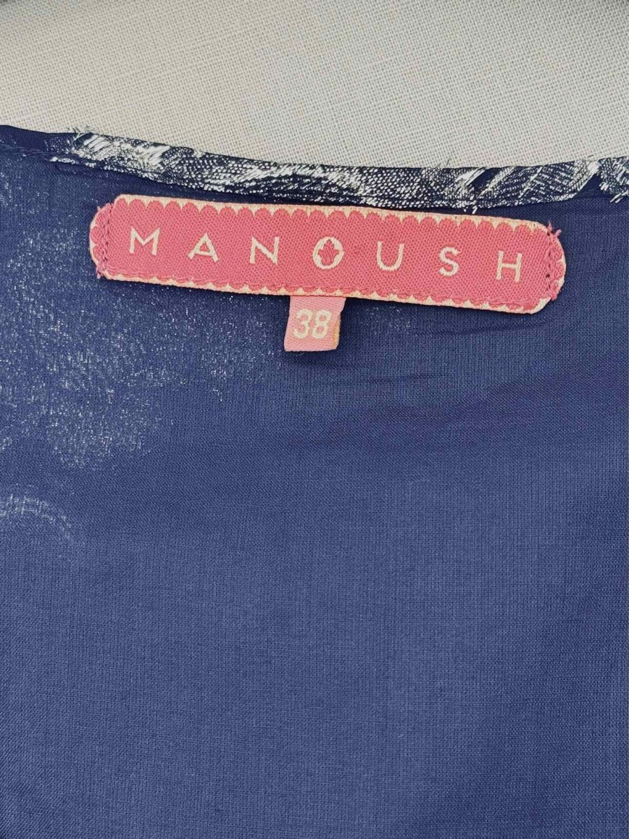 Pre - loved MANOUSH Navy Blue w/ Silver Size US 6 Blouse at Reems Closet