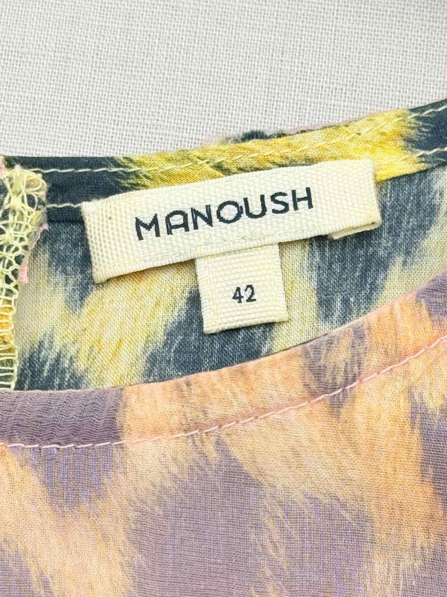 Pre - loved MANOUSH Peplum Beige Multicolor Size US 10 Top at Reems Closet