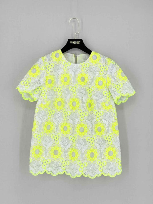 Pre - loved MANOUSH Yellow & White Floral Size US 2 Blouse at Reems Closet