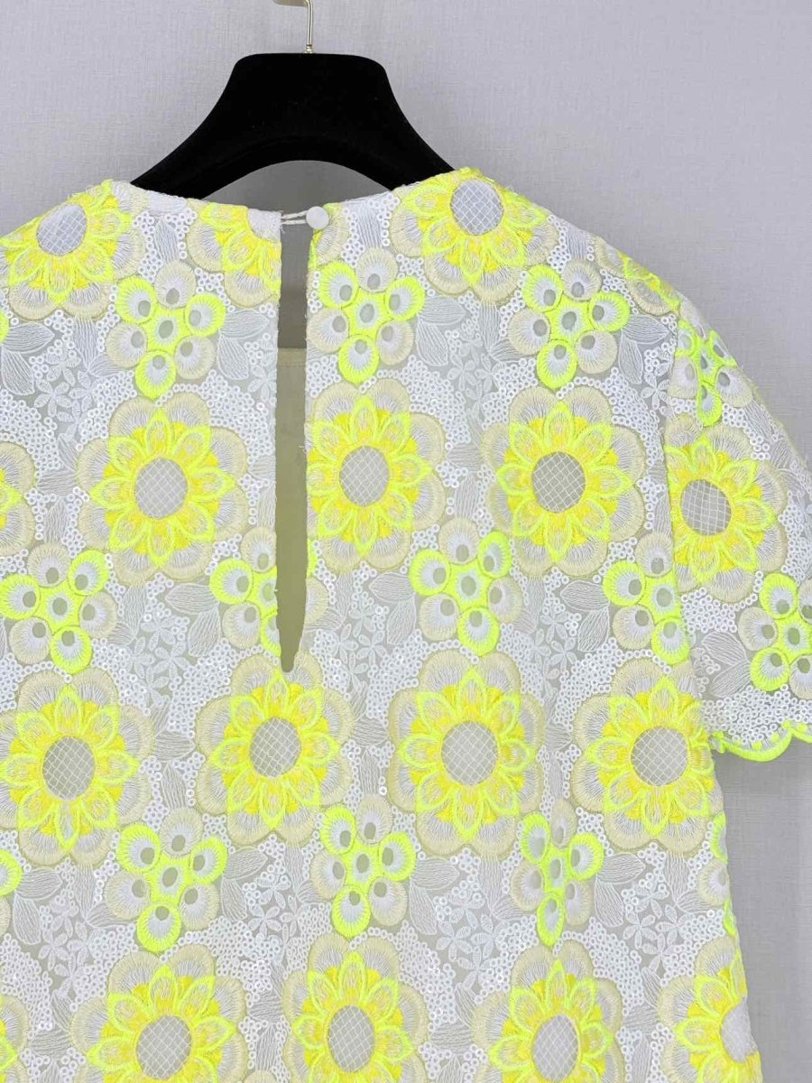 Pre - loved MANOUSH Yellow & White Floral Size US 2 Blouse at Reems Closet