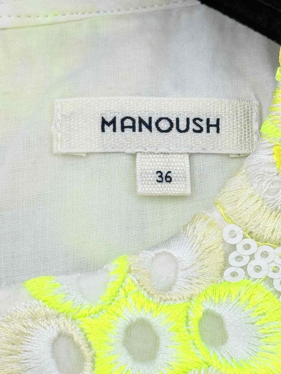 Pre - loved MANOUSH Yellow & White Floral Size US 2 Blouse at Reems Closet