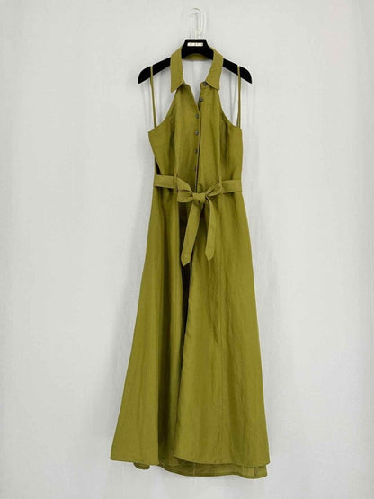 Pre - loved MARA HOFFMAN Khaki Size US 8 Midi Dress at Reems Closet
