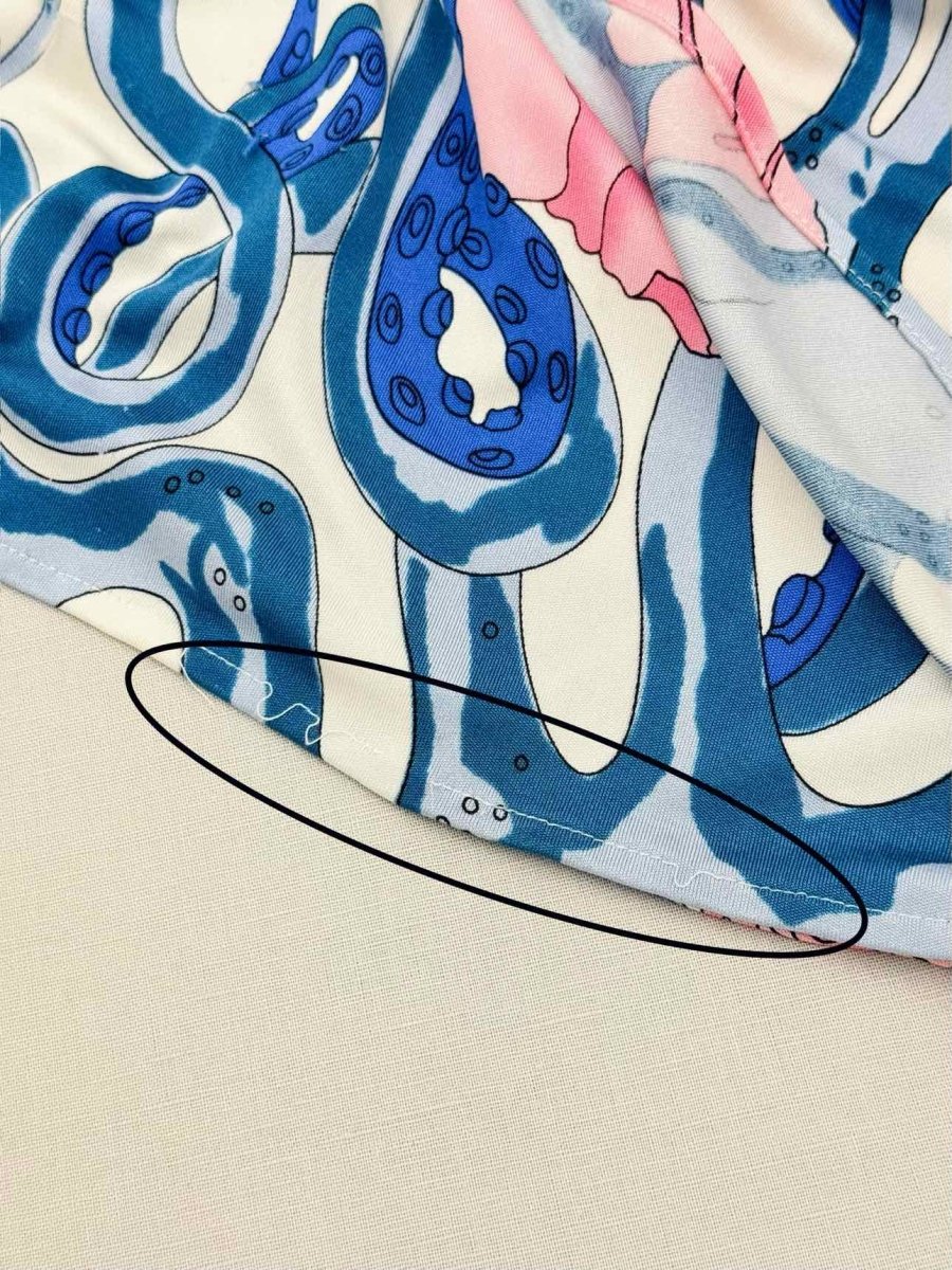 Pre-loved MARA HOFFMAN White w/ Pink & Blue Print Size Small Top at Reems Closet