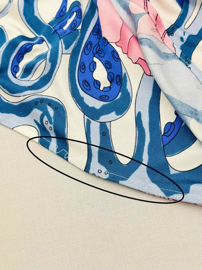 Pre-loved MARA HOFFMAN White w/ Pink & Blue Print Size Small Top at Reems Closet