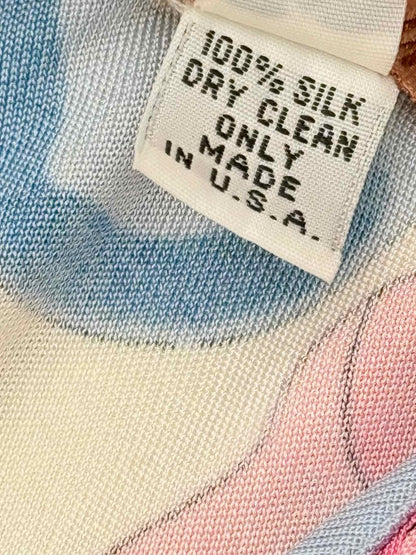Pre-loved MARA HOFFMAN White w/ Pink & Blue Print Size Small Top at Reems Closet