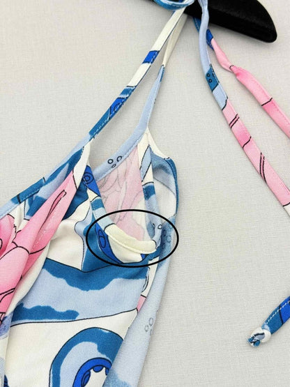 Pre-loved MARA HOFFMAN White w/ Pink & Blue Print Size Small Top at Reems Closet