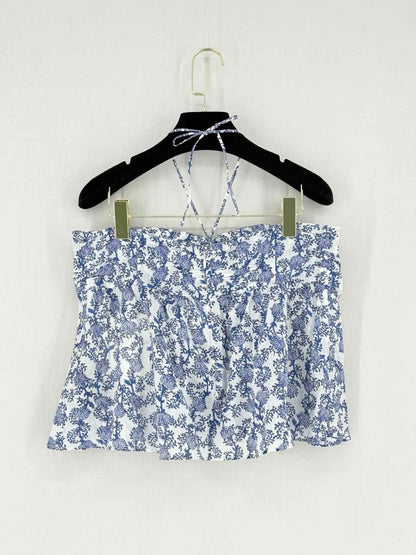 Pre - loved MARANT ETOILE Gabao Blue & White Size US 6 Camisole at Reems Closet