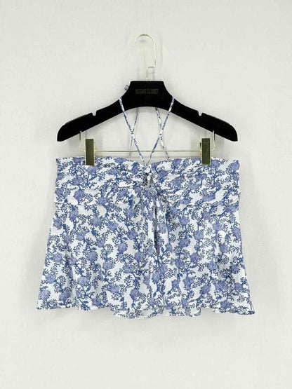 Pre - loved MARANT ETOILE Gabao Blue & White Size US 6 Camisole at Reems Closet