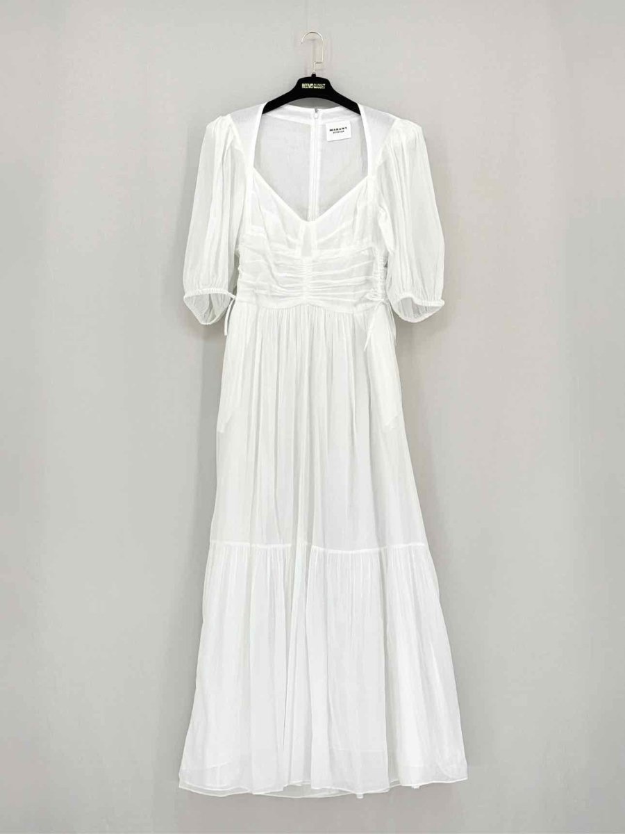 Pre - loved MARANT ETOILE Leoniza White Size US 8 Long Dress at Reems Closet