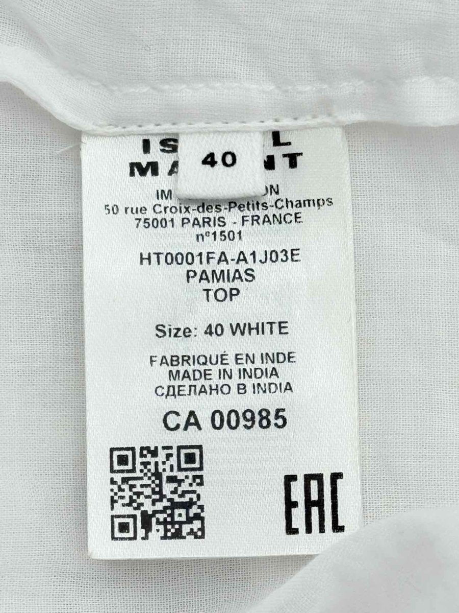 Pre - loved MARANT ETOILE White Size US 4 Blouse at Reems Closet