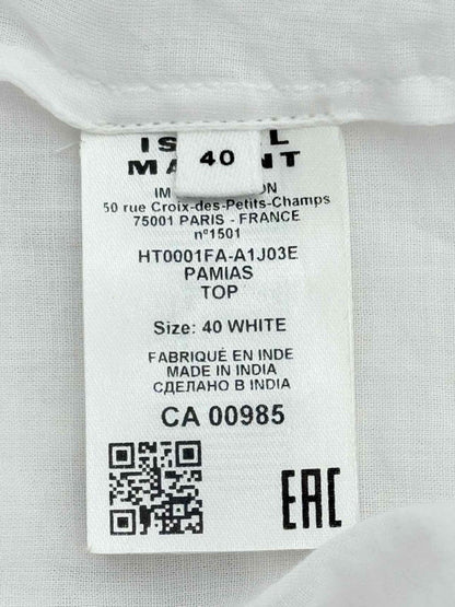Pre - loved MARANT ETOILE White Size US 4 Blouse at Reems Closet