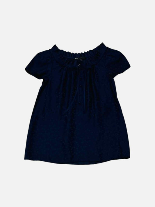 Pre - loved MARC BY MARC JACOBS Frilled Midnight Blue Jacquard Top at Reems Closet