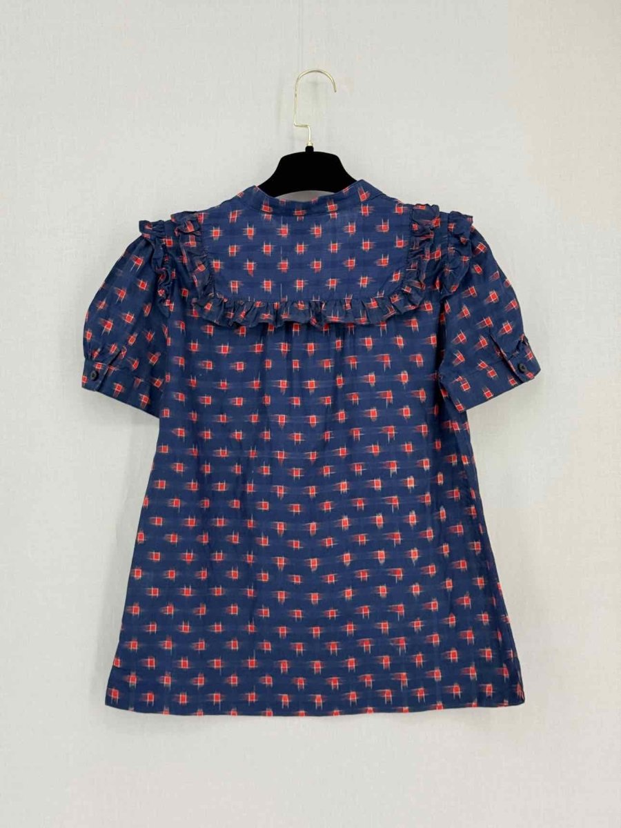 Pre-loved MARC BY MARC JACOBS Navy Blue & Red Size US 4 Blouse at Reems Closet