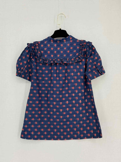 Pre-loved MARC BY MARC JACOBS Navy Blue & Red Size US 4 Blouse at Reems Closet