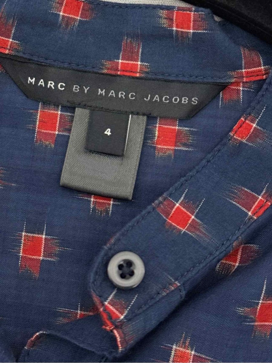 Pre-loved MARC BY MARC JACOBS Navy Blue & Red Size US 4 Blouse at Reems Closet