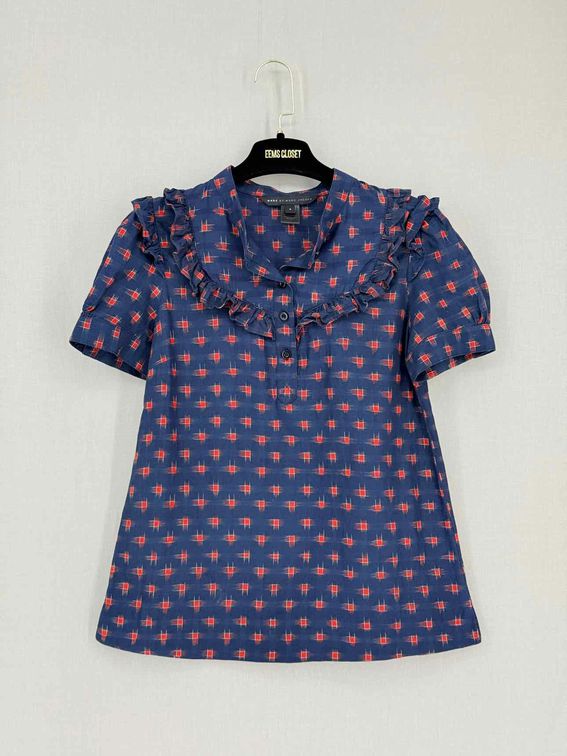 Pre-loved MARC BY MARC JACOBS Navy Blue & Red Size US 4 Blouse at Reems Closet