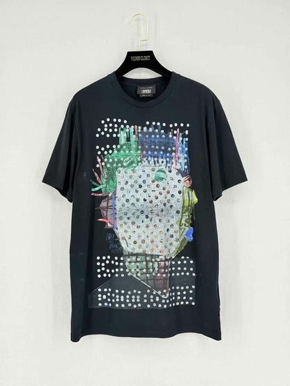 Pre - loved MARC JACOBS Black Multicolor Printed Size Small T-shirt at Reems Closet