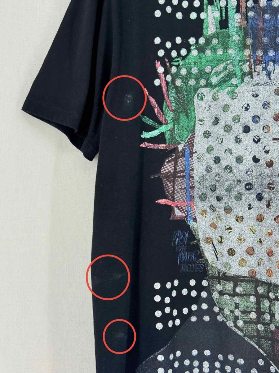 Pre - loved MARC JACOBS Black Multicolor Printed Size Small T-shirt at Reems Closet