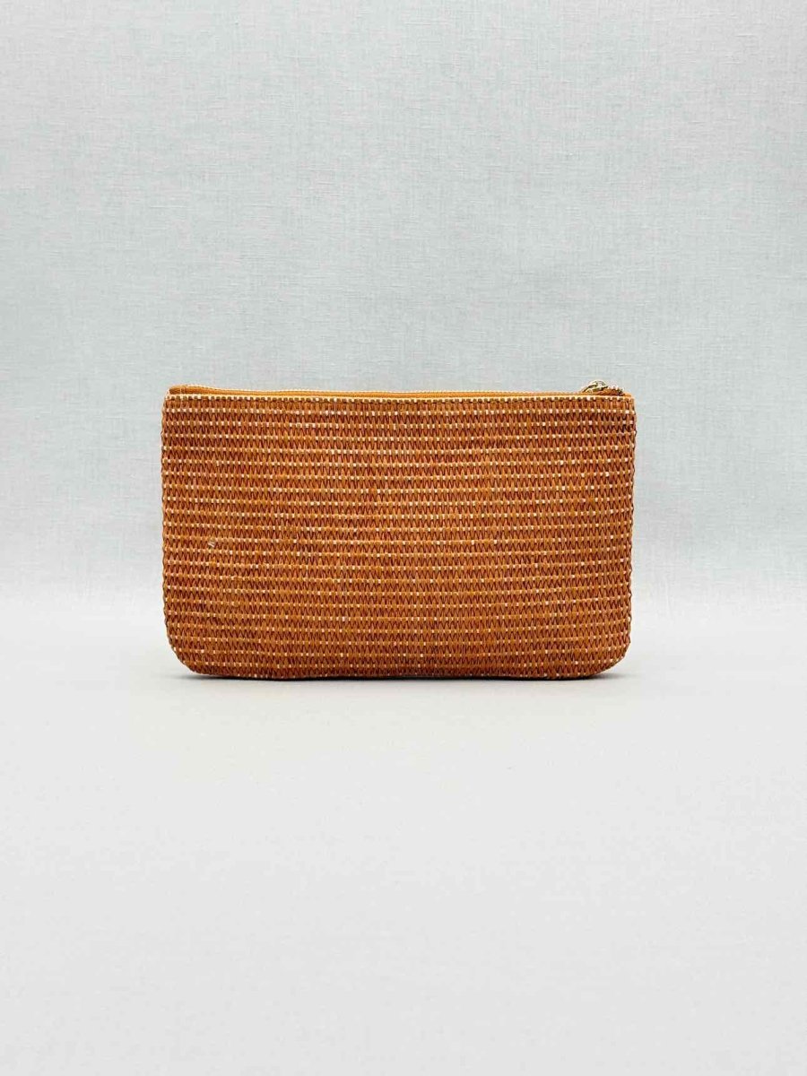 Pre-loved MARC JACOBS Brown Floral Embroidered Pouch at Reems Closet