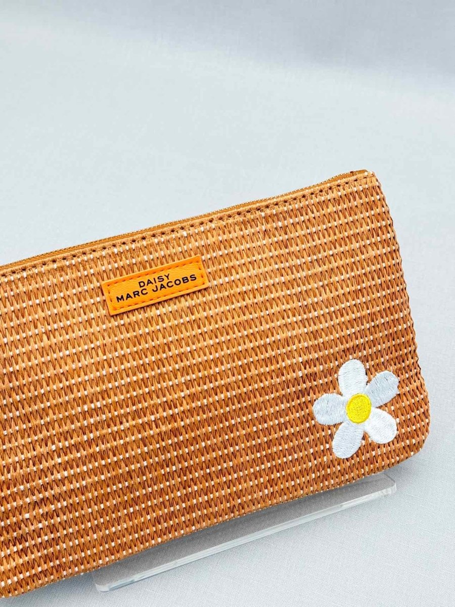Pre-loved MARC JACOBS Brown Floral Embroidered Pouch at Reems Closet