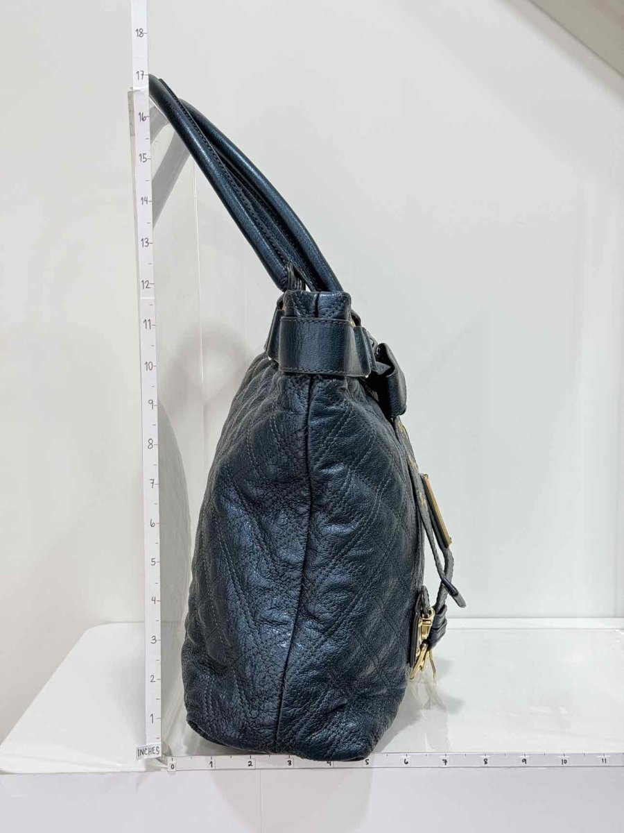 Pre-loved MARC JACOBS Bruna Metallic Blue Quilted Tote Bag at Reems Closet