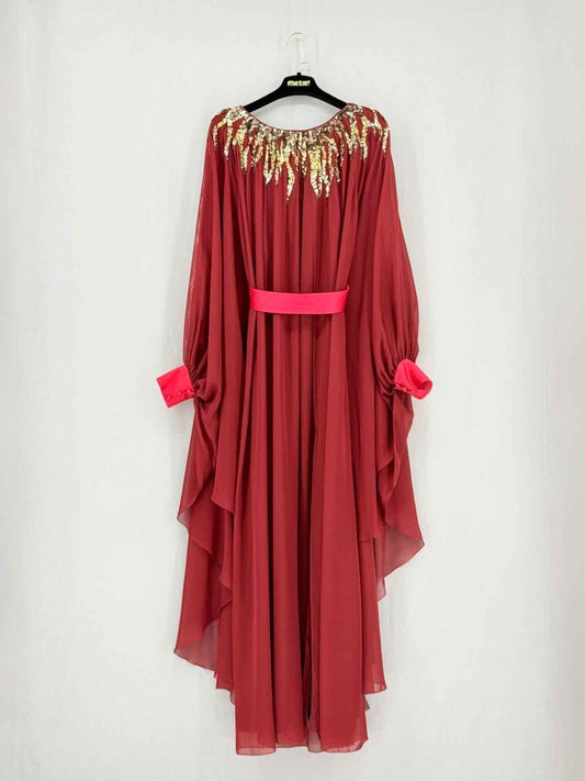 Pre - loved MARC JACOBS Kaftan Burgundy Size US 8 Midi Dress at Reems Closet