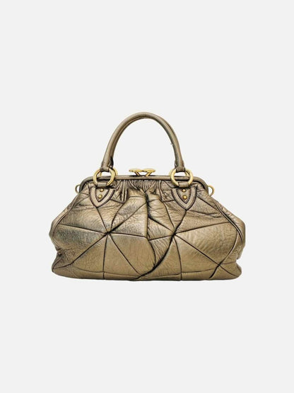 Pre - loved MARC JACOBS Patchwork Stam Gold Quilted Shoulder Bag at Reems Closet