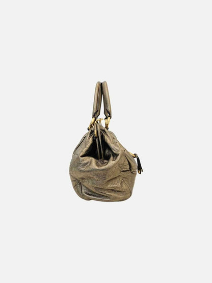 Pre - loved MARC JACOBS Patchwork Stam Gold Quilted Shoulder Bag at Reems Closet