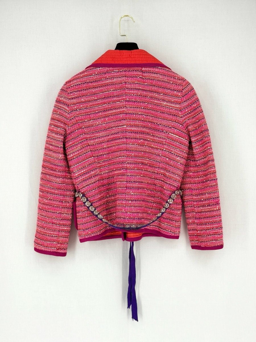 Pre - loved MARC JACOBS Pink Multicolor Tweed Size US 10 Jacket at Reems Closet