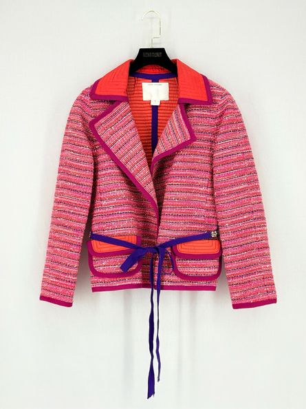 Pre - loved MARC JACOBS Pink Multicolor Tweed Size US 10 Jacket at Reems Closet