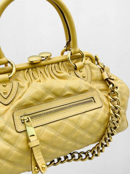 Pre-loved MARC JACOBS Stam Bag Beige Quilted Top Handle at Reems Closet