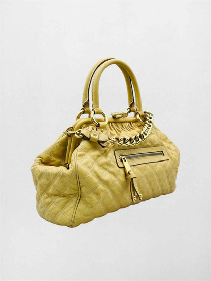 Pre-loved MARC JACOBS Stam Bag Beige Quilted Top Handle at Reems Closet