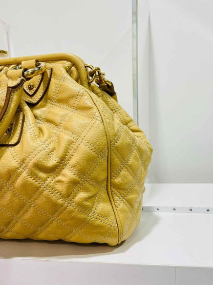 Pre-loved MARC JACOBS Stam Bag Beige Quilted Top Handle at Reems Closet