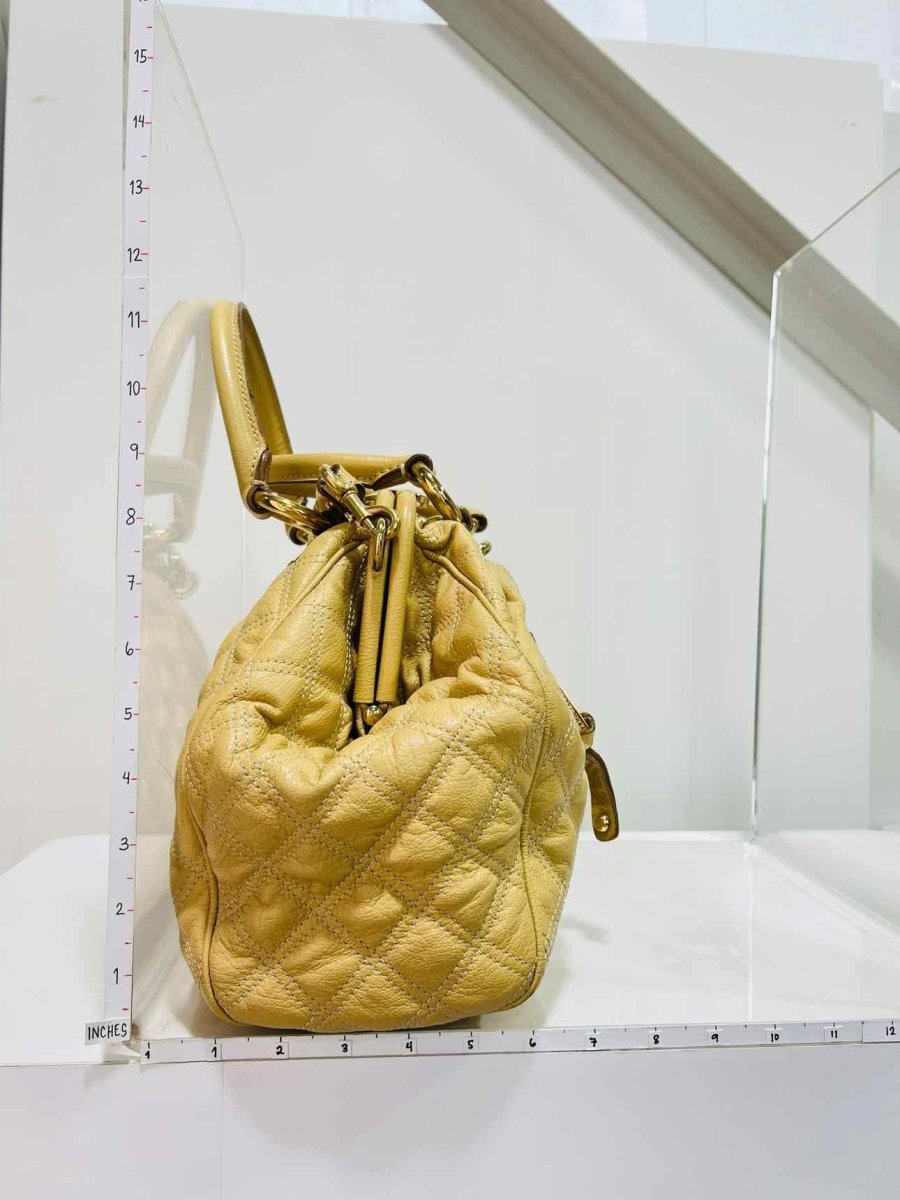 Pre-loved MARC JACOBS Stam Bag Beige Quilted Top Handle at Reems Closet