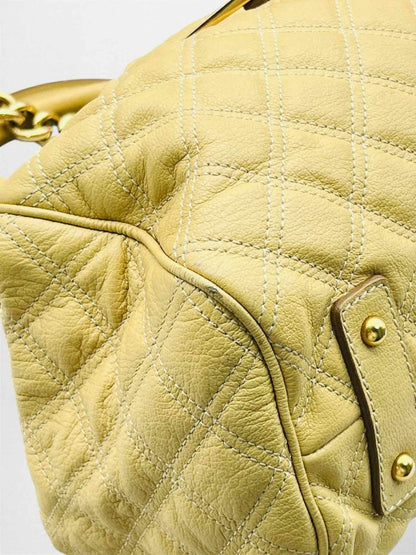 Pre-loved MARC JACOBS Stam Bag Beige Quilted Top Handle at Reems Closet